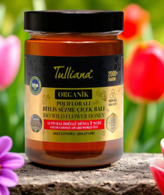 TULLİANA ORGANİK POLİFLORALI (Çok Çiçekli) SÜZME ÇİÇEK BALI 850 GR