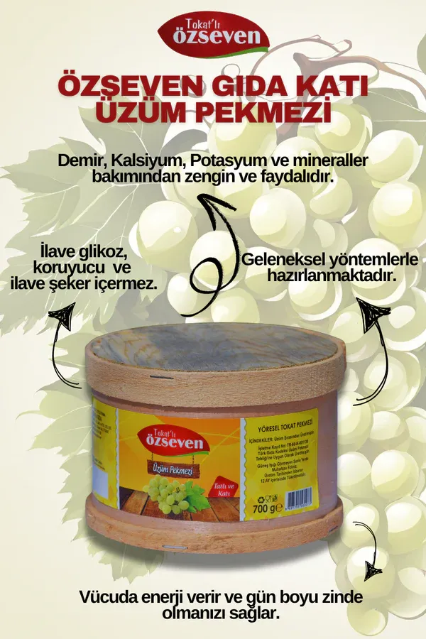ÖZSEVEN ÜZÜM PEKMEZİ  K.KÜLEK 700 GR