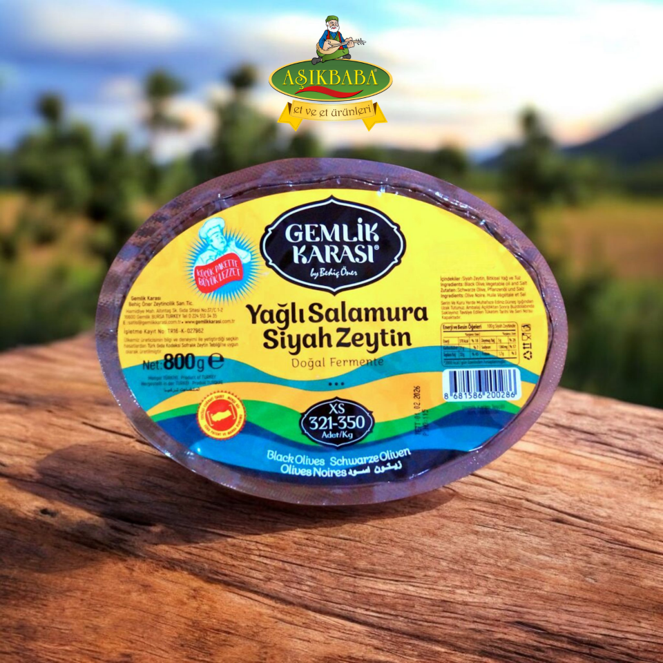 GEMLİK KARASI YAĞLI SALAMURA SİYAH ZEYTİN 760 GR